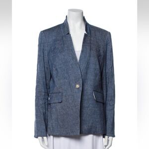 Veronica Beard Dickey Jacket Farley Blue linen